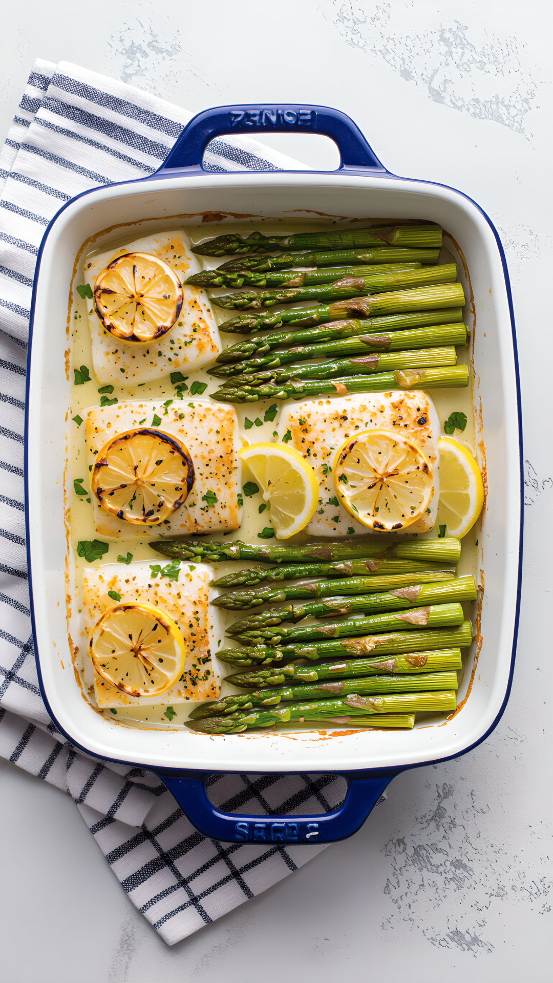 Baked Cod with Roasted Asparagus recipe - Diet Friendly