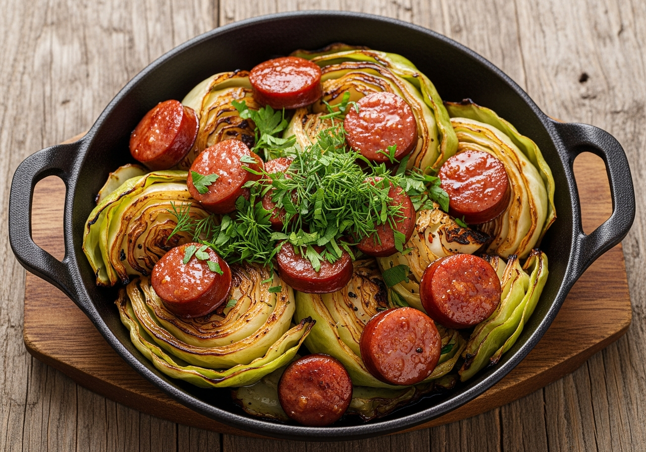 Cabbage and Sausage Skillet recipe - Dinner