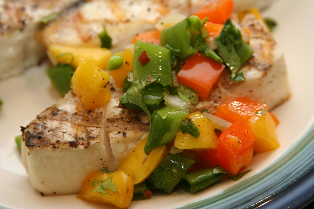 Grilled Salmon with Mango Salsa recipe - Dinner